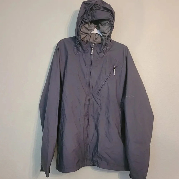 Columbia Men's Windbreaker Jacket Size 2XL Gray Solid 100% Nylon Long Sleeves - Picture 1 of 13